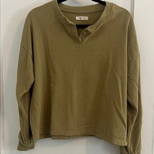 Madewell Olive Green Knit Henley